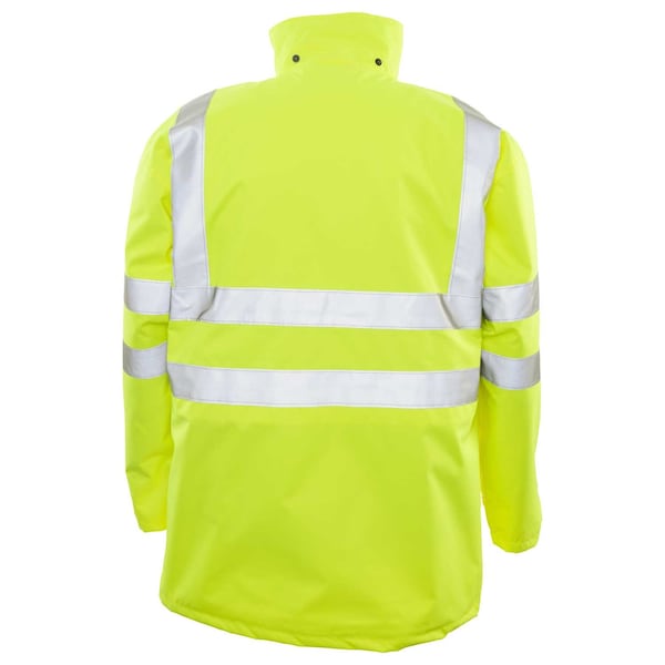 Game Workwear Hi-Vis 6-in-1 Jacket, 100% Polyester PU Coated Fabric, Hi Vis Lime, XL - 1350