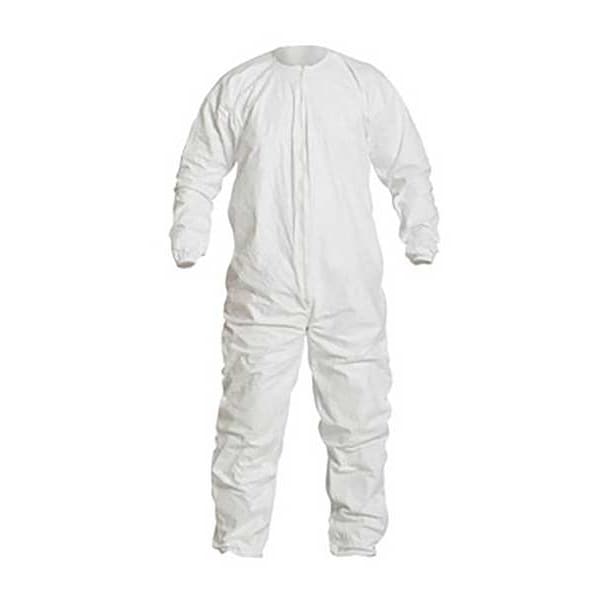 Tyvek Disposable Coverall, Collared, L, Tyvek(R) IsoClean(R), Zipper, Elastic Cuff, Elastic Ankle - IC255BWHLG00250B
