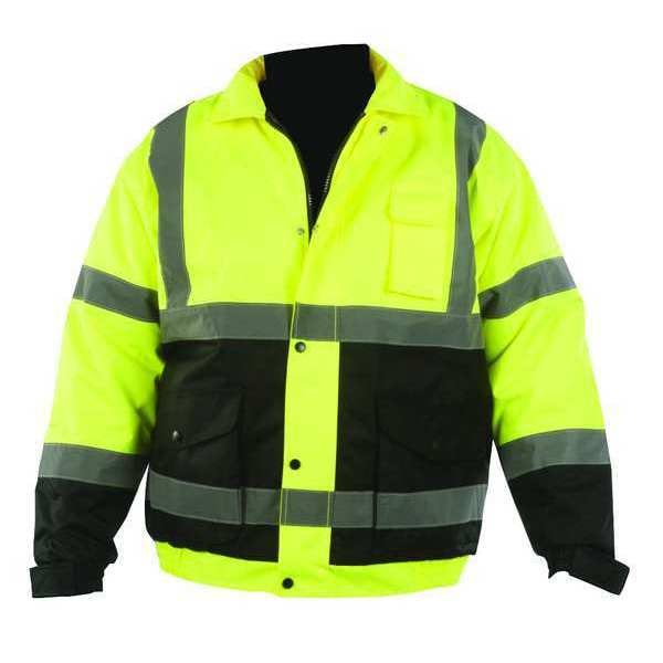 Utility Pro Hi-Vis Bomber Jacket, Teflon Fabric, Class 3 Black/Yellow, XLT - UHV562T-XLT