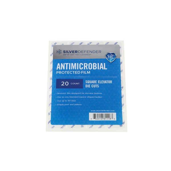 Cinta de película antimicrobiana Silver Defender, .9"Lx.9"W, paquete de 100 - DC-001-ES-100