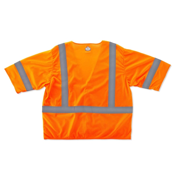 Ergodyne Hi-Vis Economy Vest w/Sleeves L Class 3 U Back, , Hook & Loop 1 Pockets - 8310HL