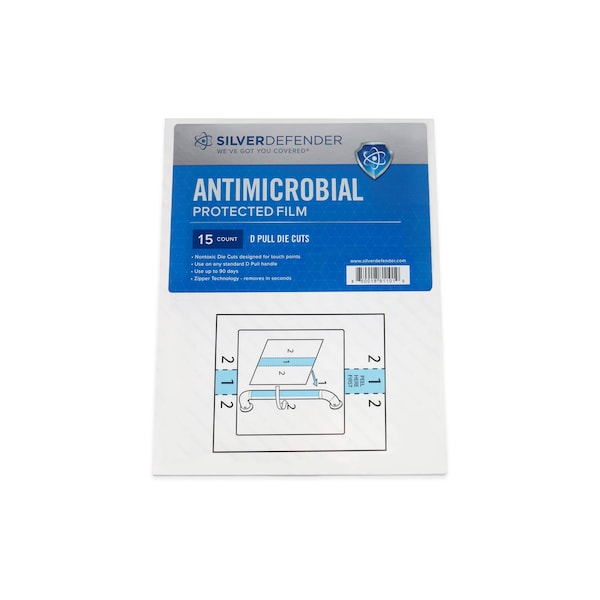 Cinta de película antimicrobiana Silver Defender, 5 pulgadas de largo x 4 pulgadas de ancho, paquete de 75 - DC-001-DP-BX