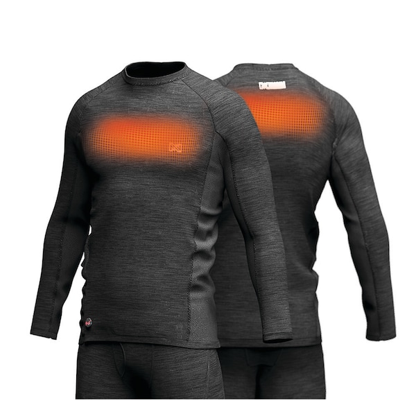 Mobile Warming Heated Baselayer Shirt, 88% Polyester, 12% Spandex, Up to 10 hours Heating Time, 4 Heat Settings, M - MWMT11010320