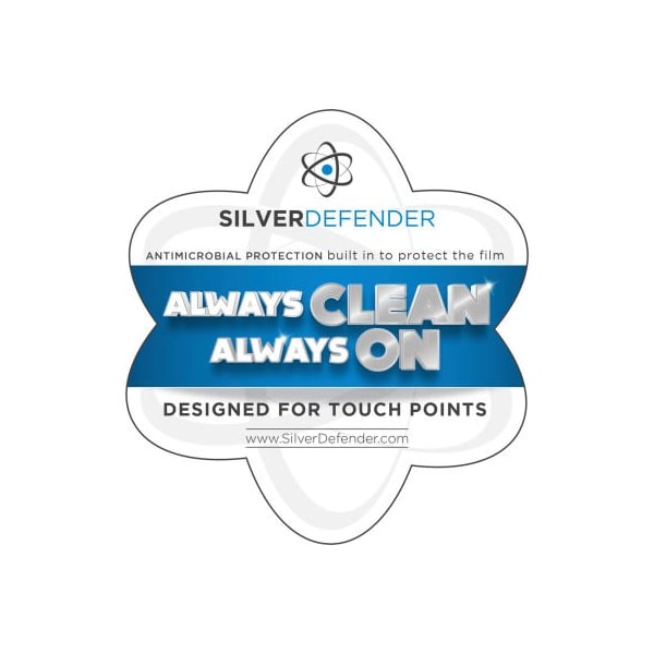 Defensor de Plata Calcomanía para Película o Cinta Antimicrobiana, 4"H x 4"W Transparente - DD-001-4-20-PK
