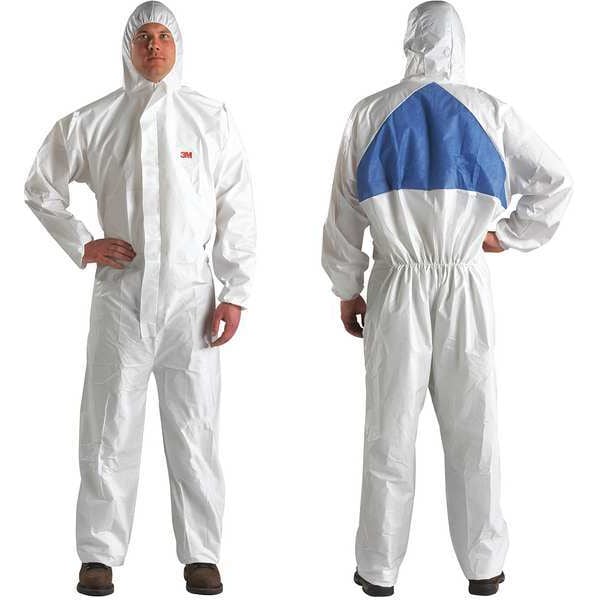 3M Disposable Coveralls, Hooded, M, PSD #4540+, Zipper, Knit Cuff, Elastic Ankle, Serged Seam - 4540-M