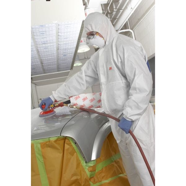 3M Disposable Coveralls, Hooded, M, PSD #4540+, Zipper, Knit Cuff, Elastic Ankle, Serged Seam - 4540-M
