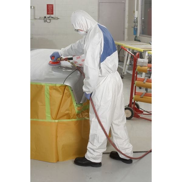 3M Disposable Coveralls, Hooded, M, PSD #4540+, Zipper, Knit Cuff, Elastic Ankle, Serged Seam - 4540-M