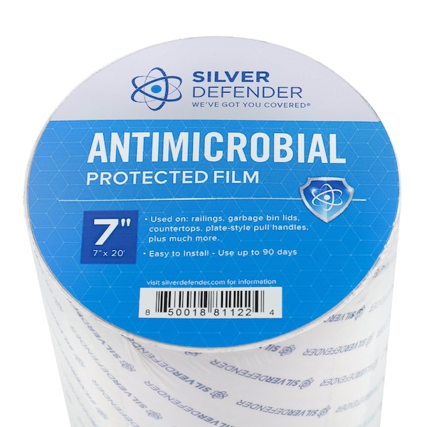 Cinta de película antimicrobiana Silver Defender, 60 pies de largo x 7 pulgadas de ancho, azul - TP-015-7-60-BX