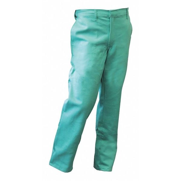 Chicago Protective Apparel Pants, Waist 46", Inseam 32", Green, Zipper - 606-GR-46X32