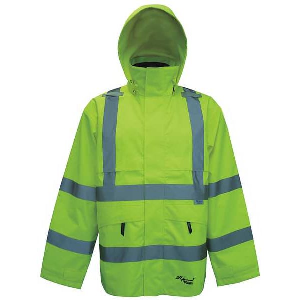 Viking Hi-Viz Safety Jacket, Polyester, Polyurethane, Class 3 Type R, Green, 3XL - D6329JG-XXXL