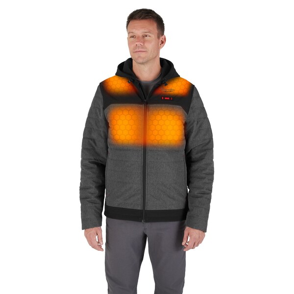 Milwaukee Tool M12 Heated TOUGHSHELL Men's Jacket, Gray, Heats 3 to 12 Hours, 2 Outside Pockets, XL - M102G-21XL