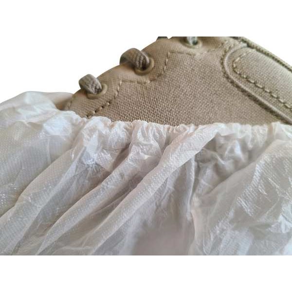 International Enviroguard Disposable Shoe Covers, CPE, White, Slip Resistant Sole: No , XL - 3602