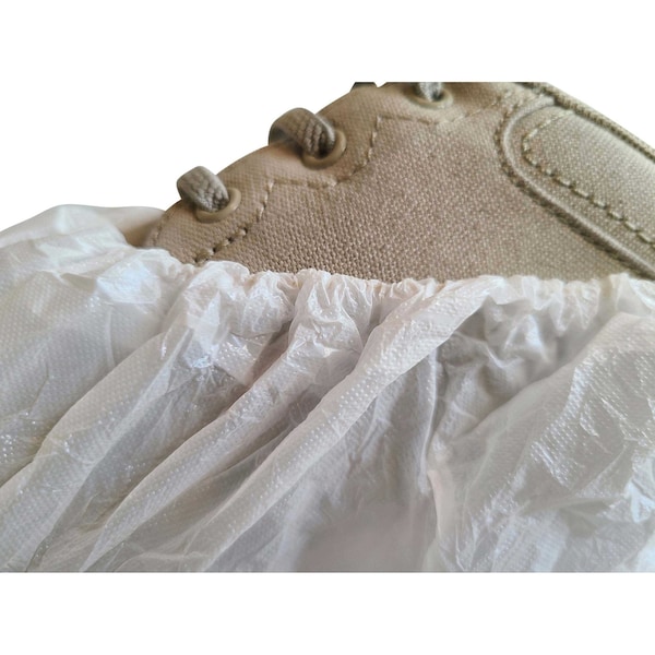 International Enviroguard Disposable Shoe Covers, CPE, White, Slip Resistant Sole: No , XL - 3602