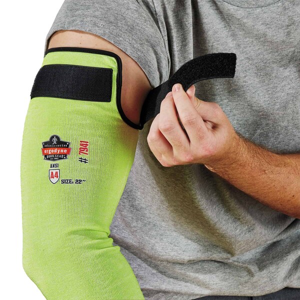 Ergodyne 22" Lime Cut-Resistant Protective Arm Sleeve Pair, PK144 - 7941CAPR22