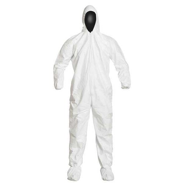 Dupont Disposable Coverall, Hooded, 3XL, Tyvek(R) IsoClean(R), Zipper, Elastic Cuff, Elastic Ankle, 25 PK - IC105SWH3X0025CS