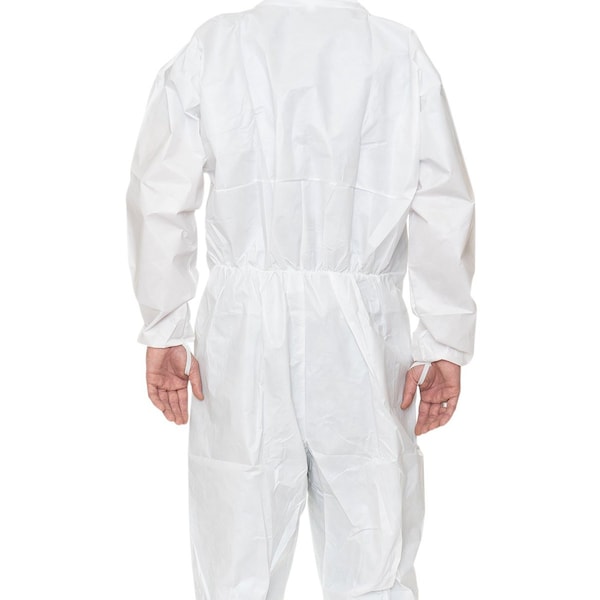 International Enviroguard Disposable Coverall, Collared, XL, Non-Woven Laminate, Zipper, Elastic Cuff, Attached Boots Ankle - CE11019CIS