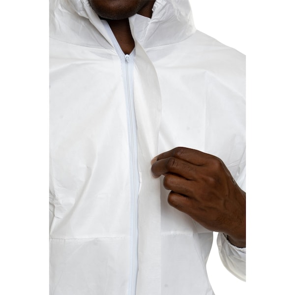 International Enviroguard Disposable Coverall, Collared, XL, Non-Woven Laminate, Zipper, Elastic Cuff, Attached Boots Ankle - CE11019CIS