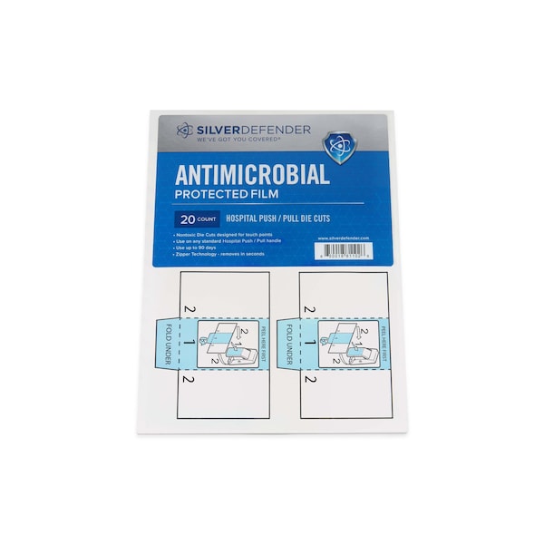 Cinta de película antimicrobiana Silver Defender, 4.7"L3.6"W, paquete de 100 unidades - DC-030-HP-BX