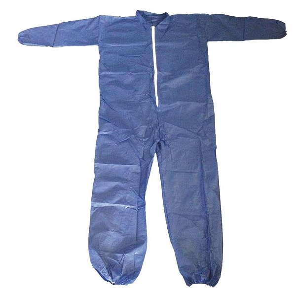 Condor Disposable Coverall, Collared, 3XL, Polypropylene, Zipper, Elastic Cuff, Elastic Ankle, Serged Seam - 26W819