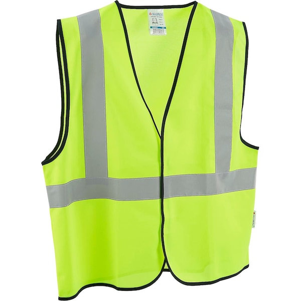 Global Industrial Hi-Vis Safety Vest L/XL Class 2 U Back, , Hook & Loop - 641638LL