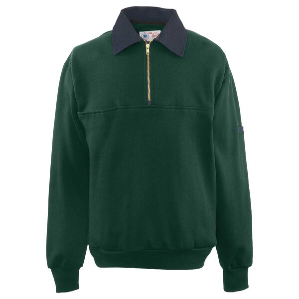 Game Workwear The Defender Denim Collar Jobshirt, Dark Green, Size Large - 8020-D