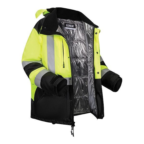 Ergodyne Hi-Vis Winter Jacket, 300D Polyester, Class 3 Type R, Lime, 4XL - 8390