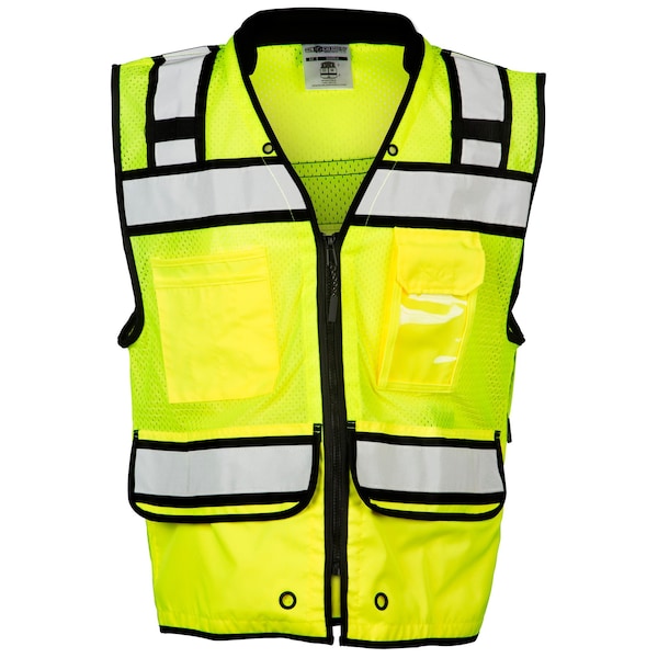 Kishigo 2XL, Lime Class 2 High Performance Surveyors Zipper Vest - S5004-2X