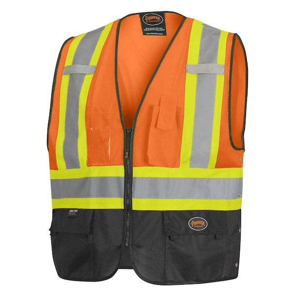Pioneer Solid Vest w/Black Bottom, Orange, Small - V1020251U-S/M