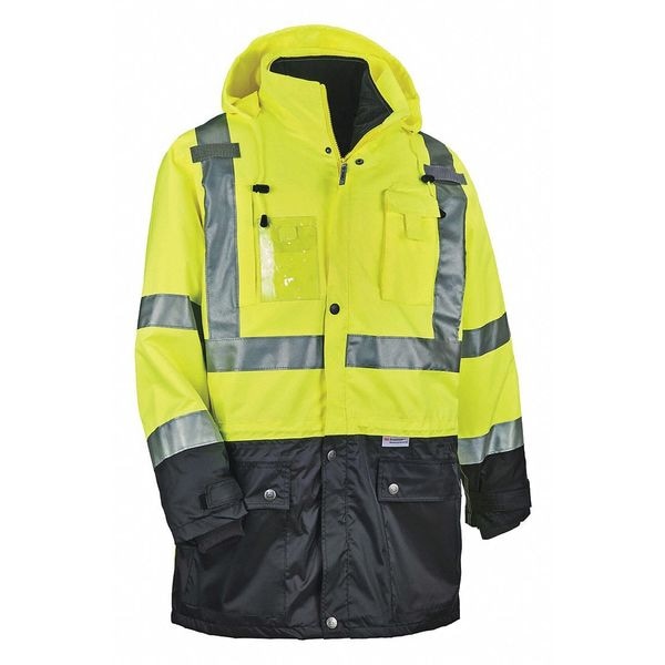 Ergodyne Hi-Vis Thermal Jacket Kit, 300D Oxford Polyester, Hi-Viz Lime, M - 8388