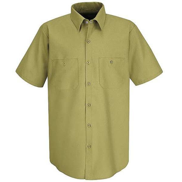 Vf Workwear Men's Short Sleeve Work Shirt, Cotton/Polyester, Button Closure, 2 Pocket(s), Khaki - SP24KK SS XL