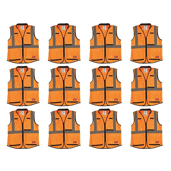 Milwaukee Tool High Visibility Vest, 12 pk, 3XL/4XL - 48-73-5093X12