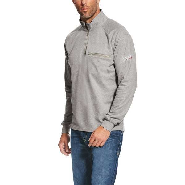 Ariat FR 1/4 Zip, 22 cal/sq cm, 2XL, 10 oz Cotton, Zipper Closure - 10022334
