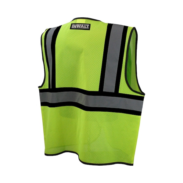 Dewalt Hi-Vis Economy Vest w/Contrasting Trim 3XL Class 2 , Zipper Closure 1 Pockets, 1 Mic Tab - DSV221-3X