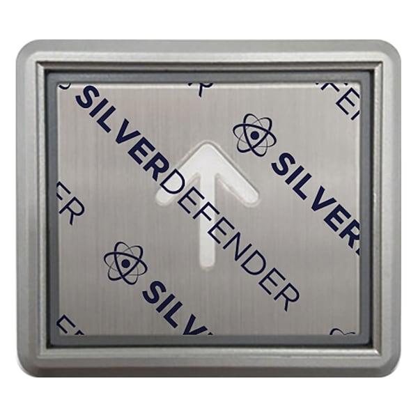 Defensor Plateado Antimicrobiano, Película Autolimpiable (Troquelada para Botones Cuadrados de Elevador) - DC-001-ES-20