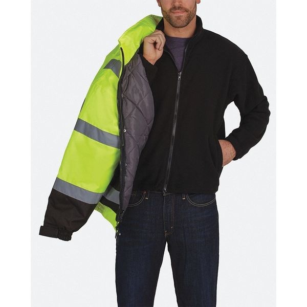 Utility Pro Hi-Vis Bomber Jacket, Teflon Fabric, Class 3 Black/Yellow, 2XL - UHV563-2X-YB