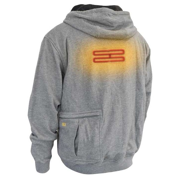 Dewalt Unisex DEWALT(R) Unisex Heated French Terry Cot, Heather Gray, Heats Up to 9 hr. , 20 2X - DCHJ080B-2X