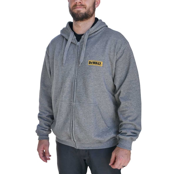 Dewalt Unisex DEWALT(R) Unisex Heated French Terry Cot, Heather Gray, Heats Up to 9 hr. , 20 2X - DCHJ080B-2X
