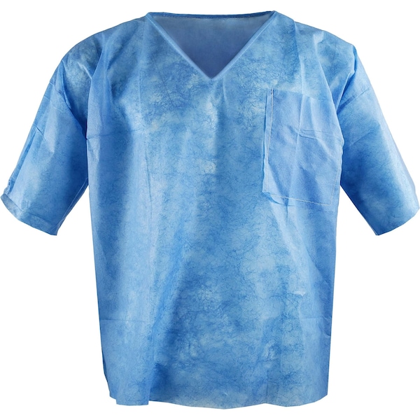 Ironwear Disposable VNeck Scrub Top BlueLarge - 5300-B-LG