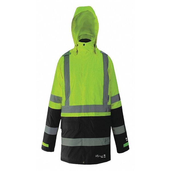 Viking Hi-Viz Insulated Safety Jacket, Polyester, Polyurethane, Class 3 Type R, Black/Yellow, L - D6455JG-L