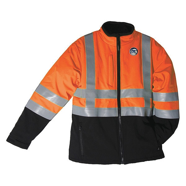 Polar Plus Hi-Vis Softshell Jacket, Nylon, Hi-Viz Orange, S - 301HI-O-S