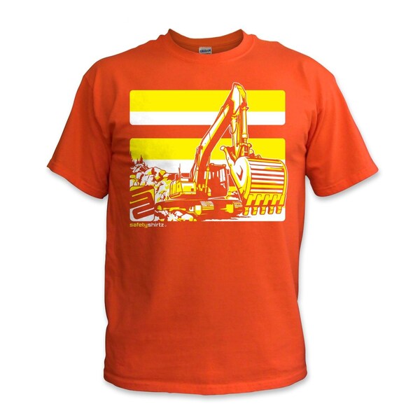 Safetyshirtz Excavator High Visibility Tee, Orange, M - 39010101M