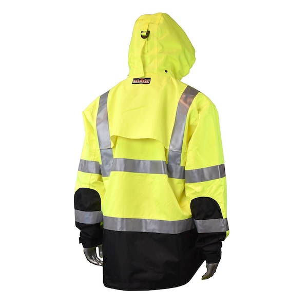 Radians Hi-Vis Rain Jacket, Rip Stop Oxford, Class Class 3 Hi-Vis Green, 5XL - RW32-3Z1Y-5X
