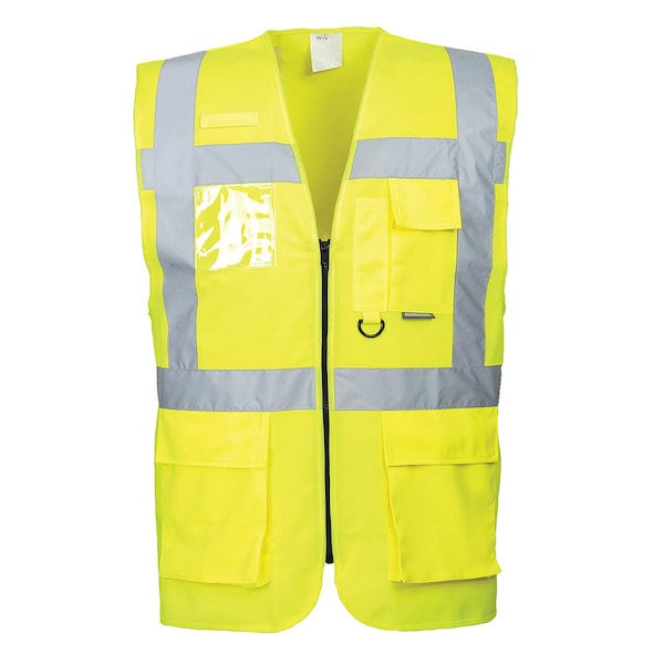 Portwest Hi-Vis Safety Vest L Class 2 , Zipper 7 Pockets, 2 Mic Tab, ID Window - US476