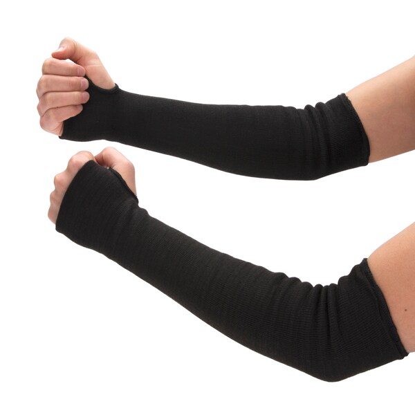 Steelman Kevlar A4 Cut Resistant Liquid Repelling Double Layer Safety Sleeves 1-Pair, Black - 60020