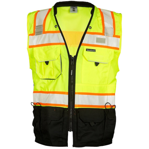 Kishigo 2XL, Lime Class 2 Black Series Surveyors Vest - S5002-2X