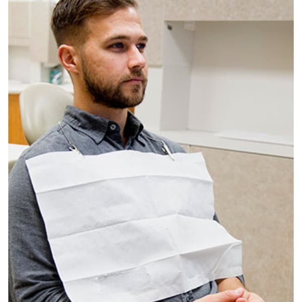 Dealmed Bib 13½" X 18" Ttp 2-Ply White, 125/Pk, 500/Cs, 500PK - 782080