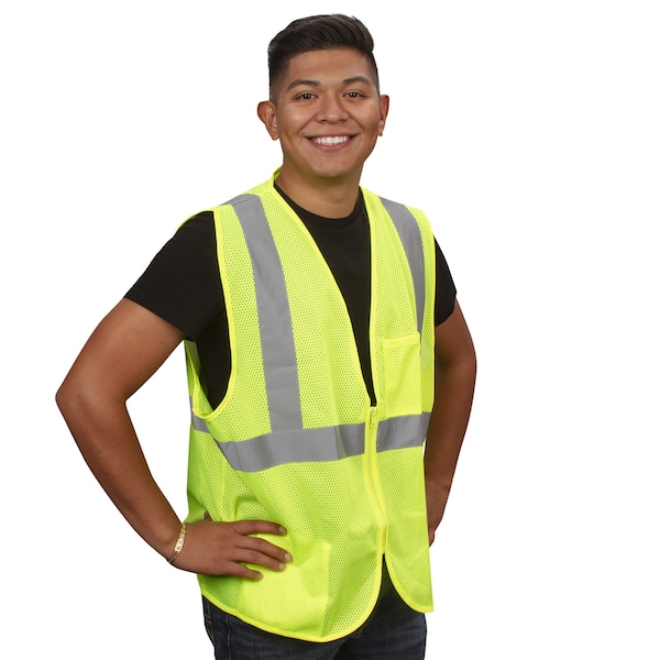 Cordova COR-BRITE Mesh Vests, 2in Reflective Tape, Lime, 2XL - VZ261P2XL