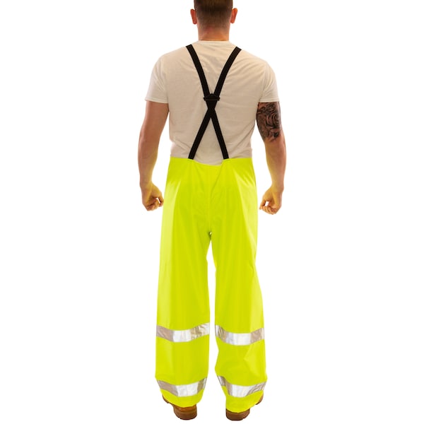 Tingley High Visibility Rain Bib Overall, Polyester/Polyurethane, 31 in Inseam, 40 in to 42 in Waist, XL - O23122