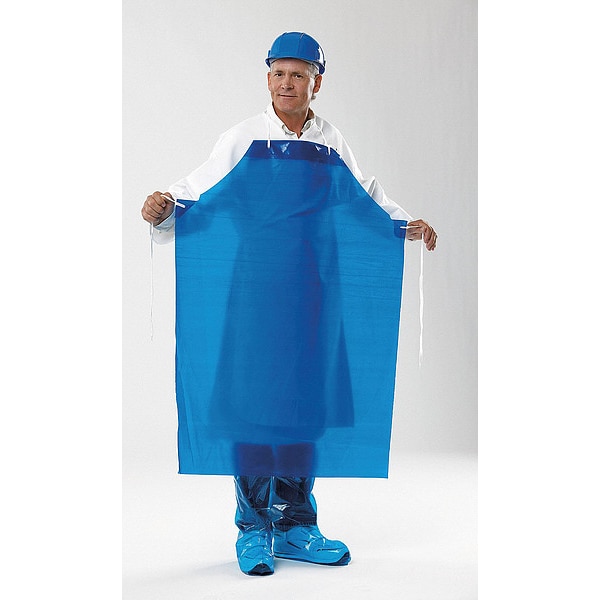 Polyco Grommet Apron, 45 In. L, Blue, PK100 - 45401