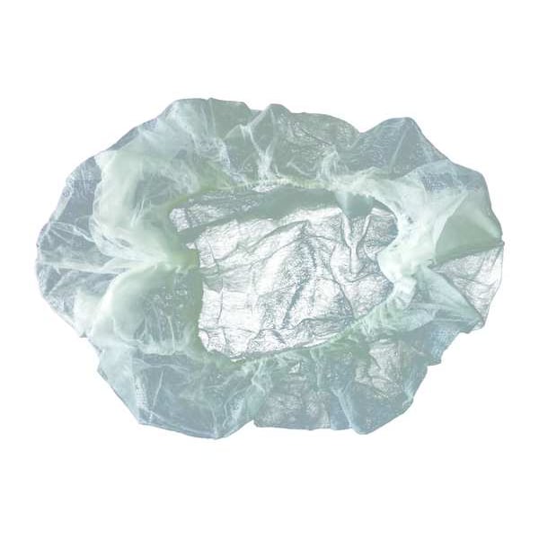Condor Bouffant Cap, Polypropylene, 24 in Dia., White, L, 100 PK - 29JW33